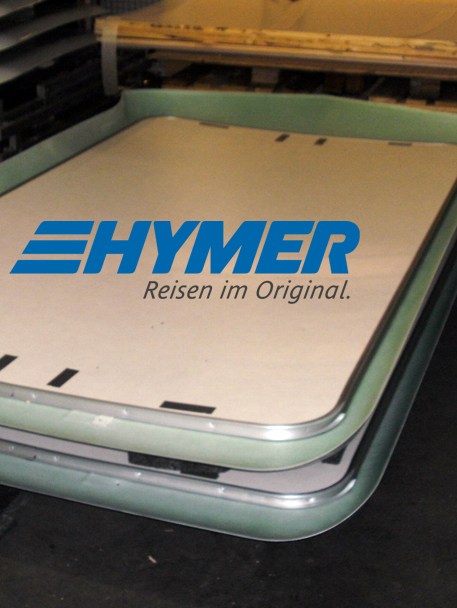 Hymer caravan produced with a vacuum press from Columbus